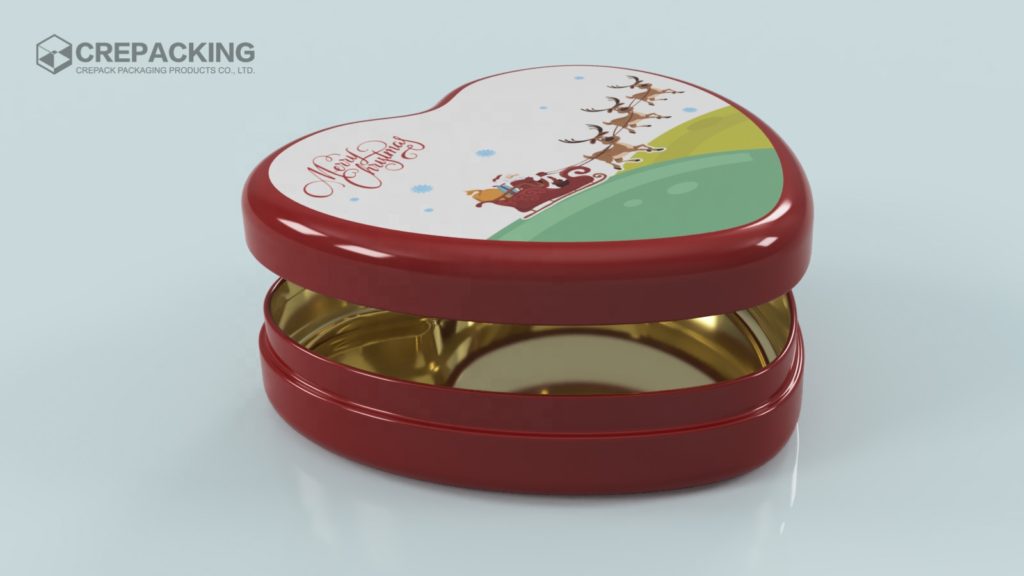 Heart Shape Metal Tin Box Christmas Gift Packaging