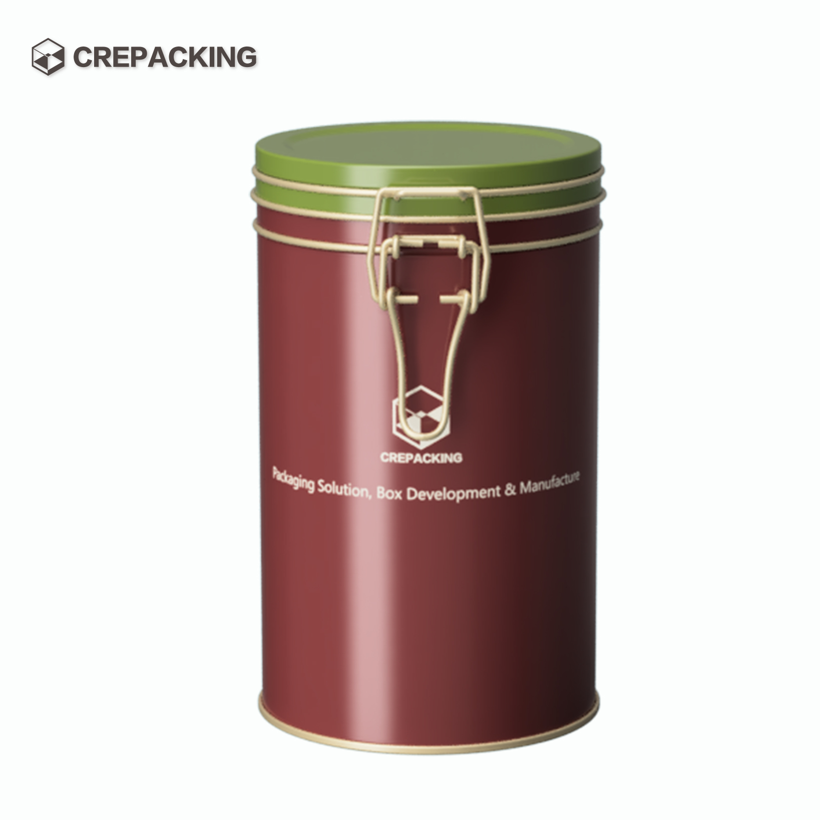 Airtight Round Tin with Wire Lock for Tea and Coffee