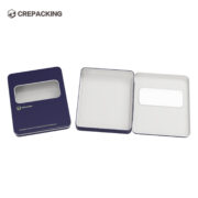 Square Tin Box Mints Box with Hinge Bar And Window Opening