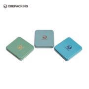 Square Tin Box with Hinge Bar for Candies