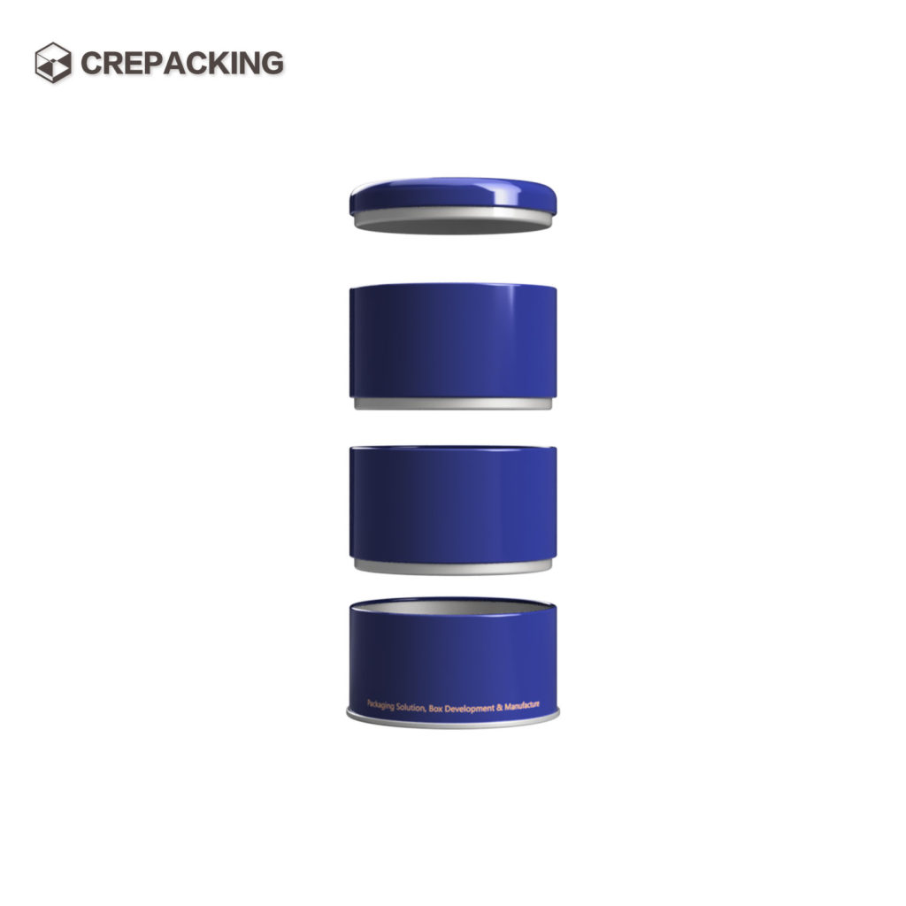 Custom Round Metal Tin Box Combination Canister Storage