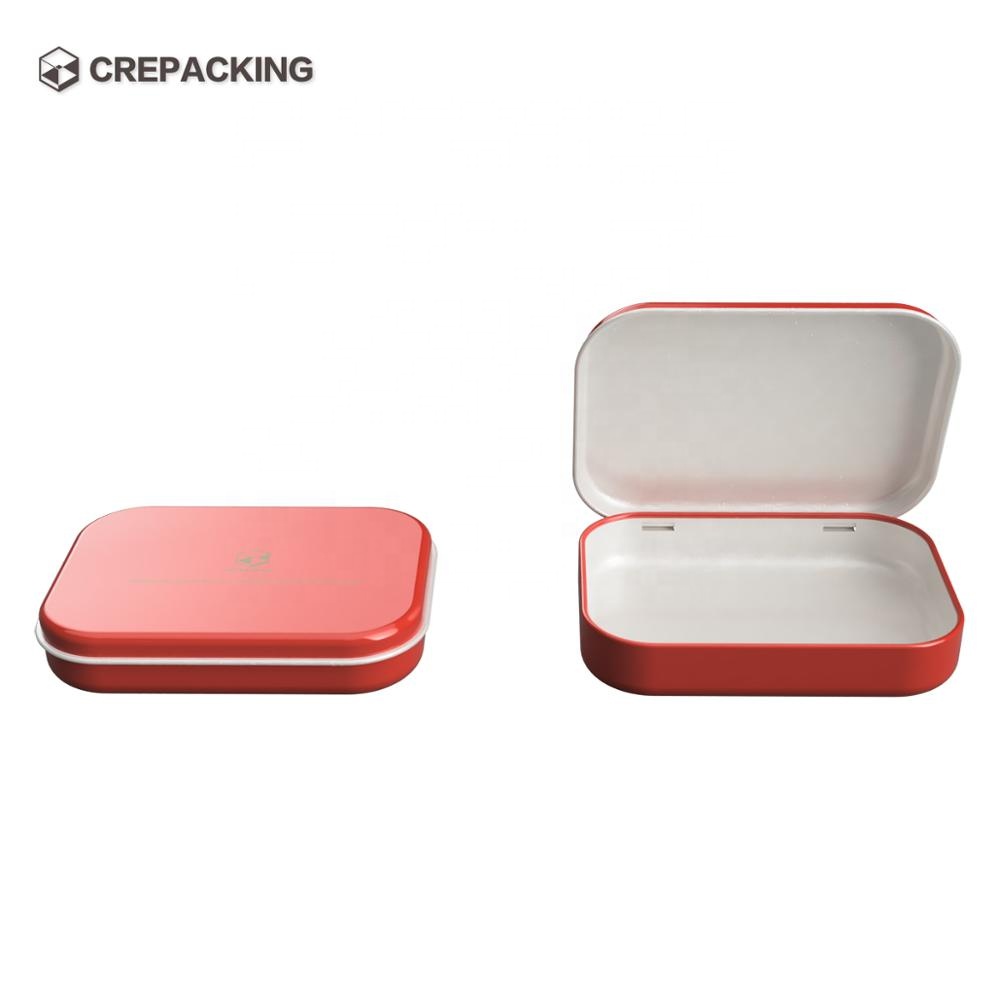 Square Tin Box with Hinge For Small Accessories Box